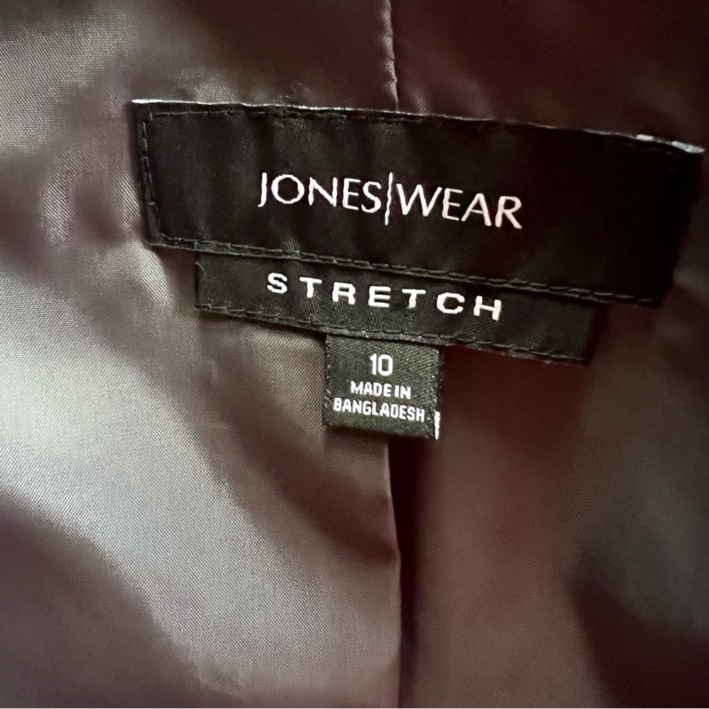 Jones Wear Blazer Jacket Charcoal Pinstriped Size 10 - Picture 8 of 10